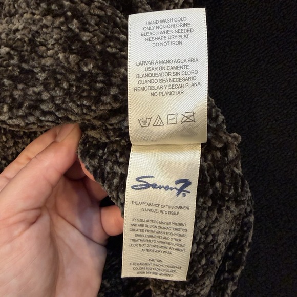 Seven 7 Womens Medium Brown Grey Crewneck Sweater Cozy Knit Lounge Soft Plush - Picture 8 of 9